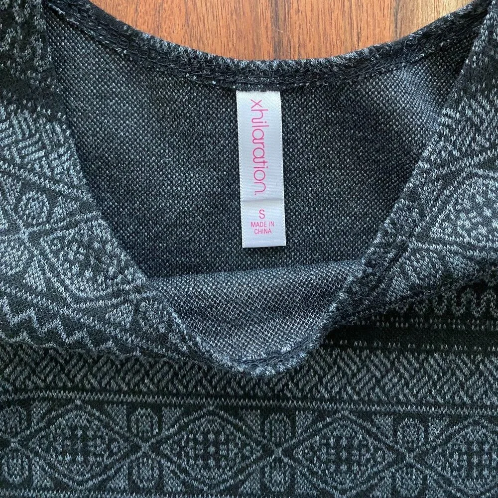 Black and Grey Bodycon Half Sleeve Pullover Dress Size S - Picture 5 of 7